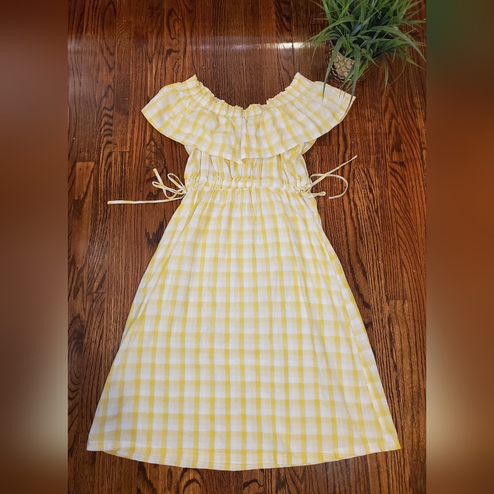 Anthropologie 40ur Dreamers Plaid Off-Shoulder Dress